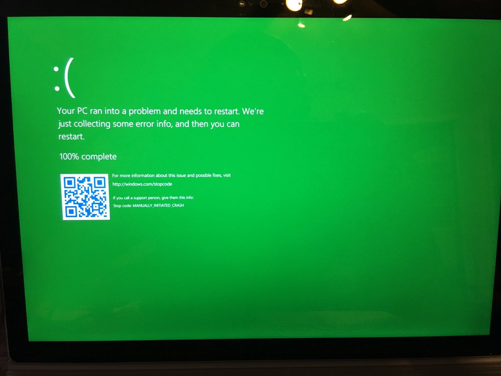 绿色的错误屏幕
